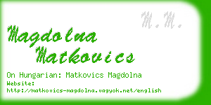 magdolna matkovics business card
